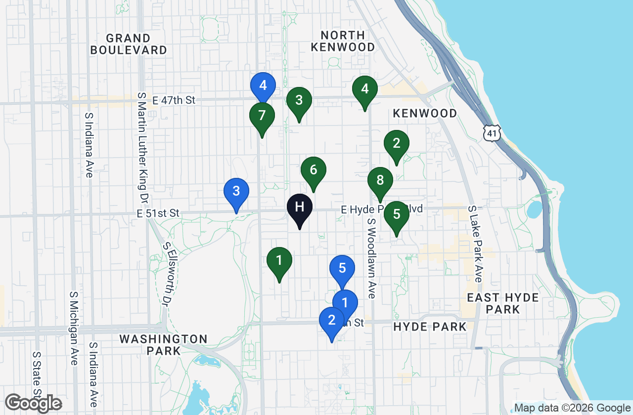 Map of my home and the comparable homes